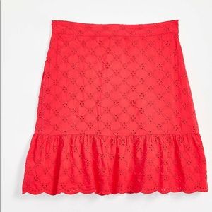 Loft Pink Eyelet Skirt Size 12